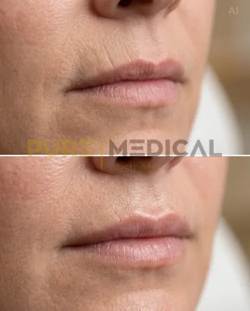 Vorher Nachher Lippenfältchen, Lippenvergrößerung